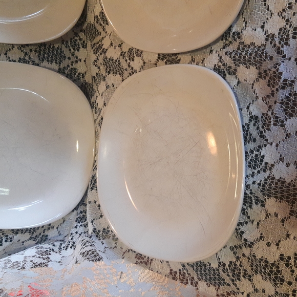 Set of 4 Square White Salad Dessert Plates - Picture 3 of 9